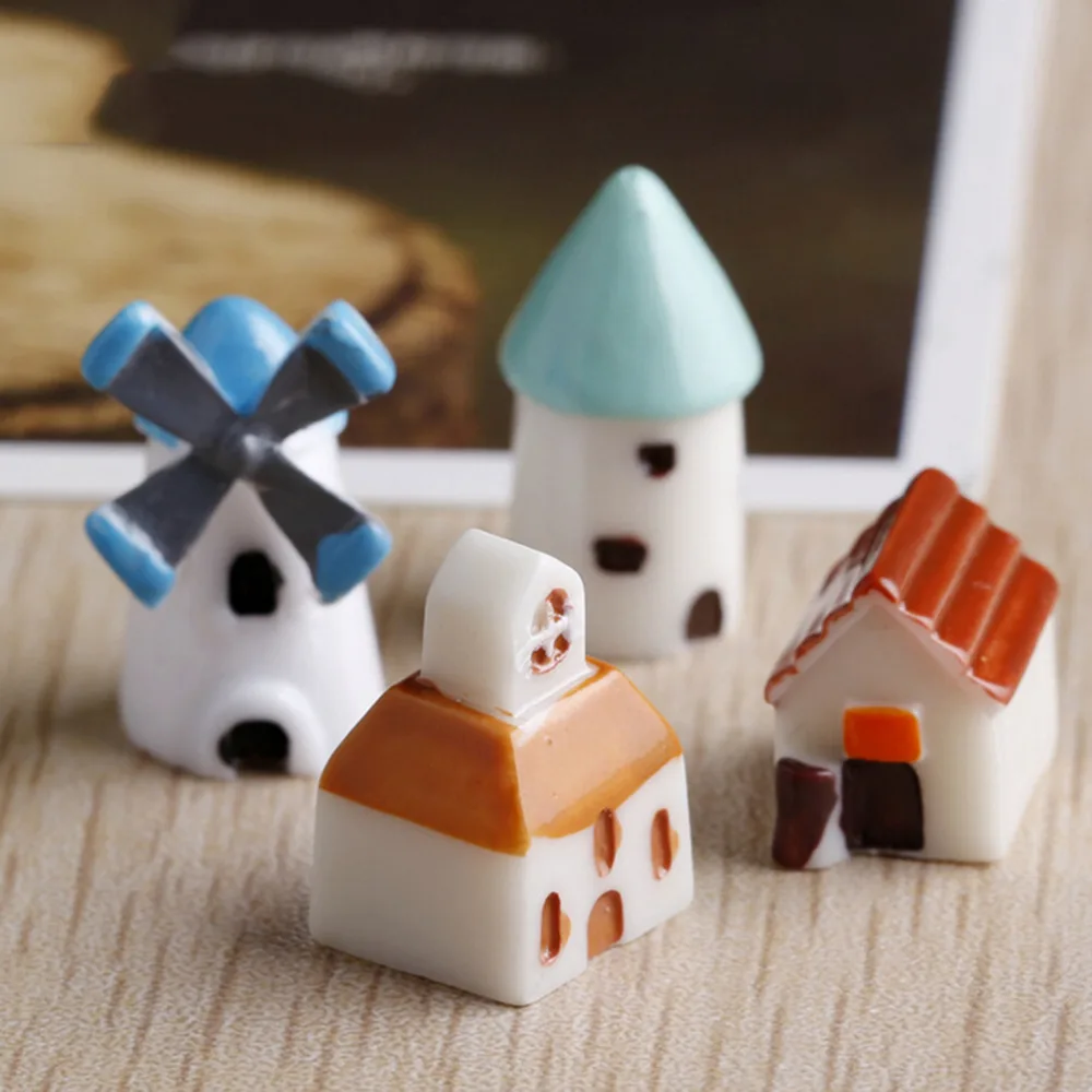 Новая горячая распродажа 4 штуки Стиль DIY Изделия из смолы дом Сказочный Сад