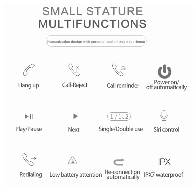 VTIN сенсорный контроль TWS Bluetooth V5.0 наушники стерео музыка IPX7 водонепроницаемые