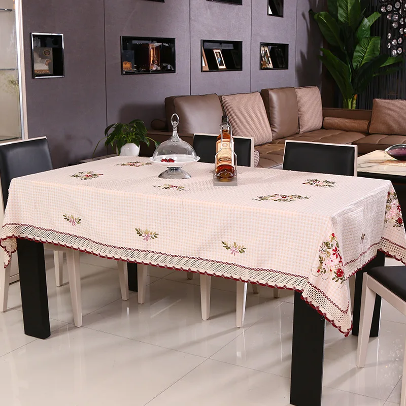 Новинка лидер продаж элегантная вязаная крючком скатерть ручной работы с лентой