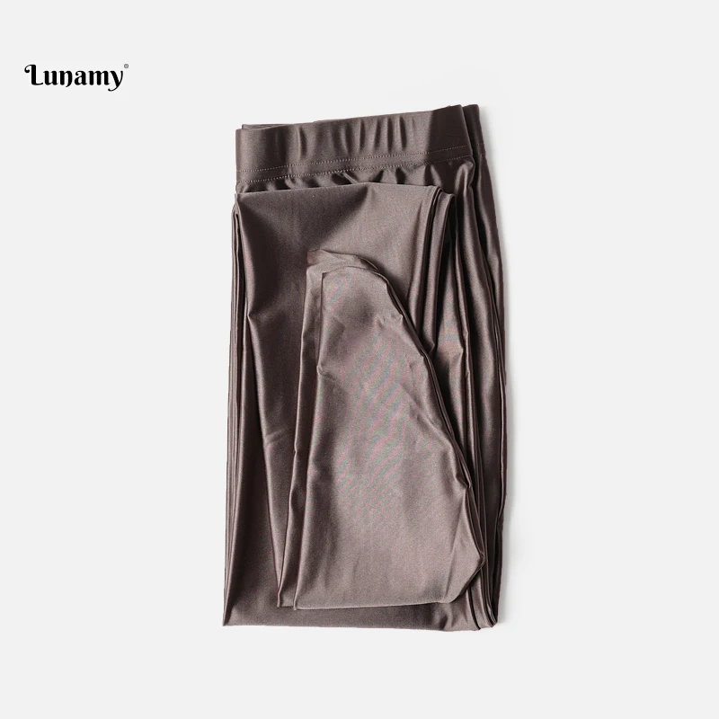 Lunamy, блестящие колготки, розовое золото, сексуальные атласные глянцевые чулки, блестящие штаны, Японские Женские колготки с высокой талией