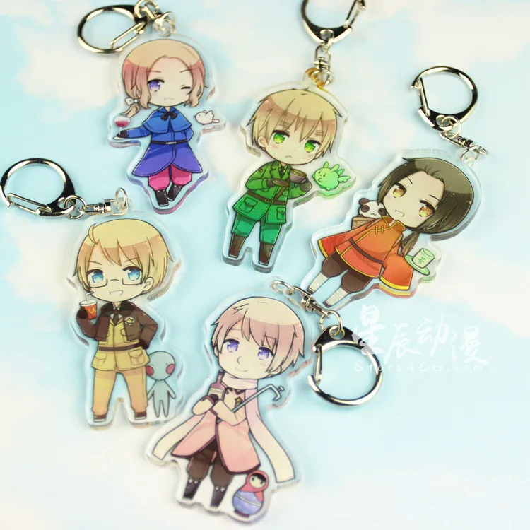 8 типов Hetalia держав оси Q Модель брелка для ключей рисунок Kawaii Милые Акриловые Lucia