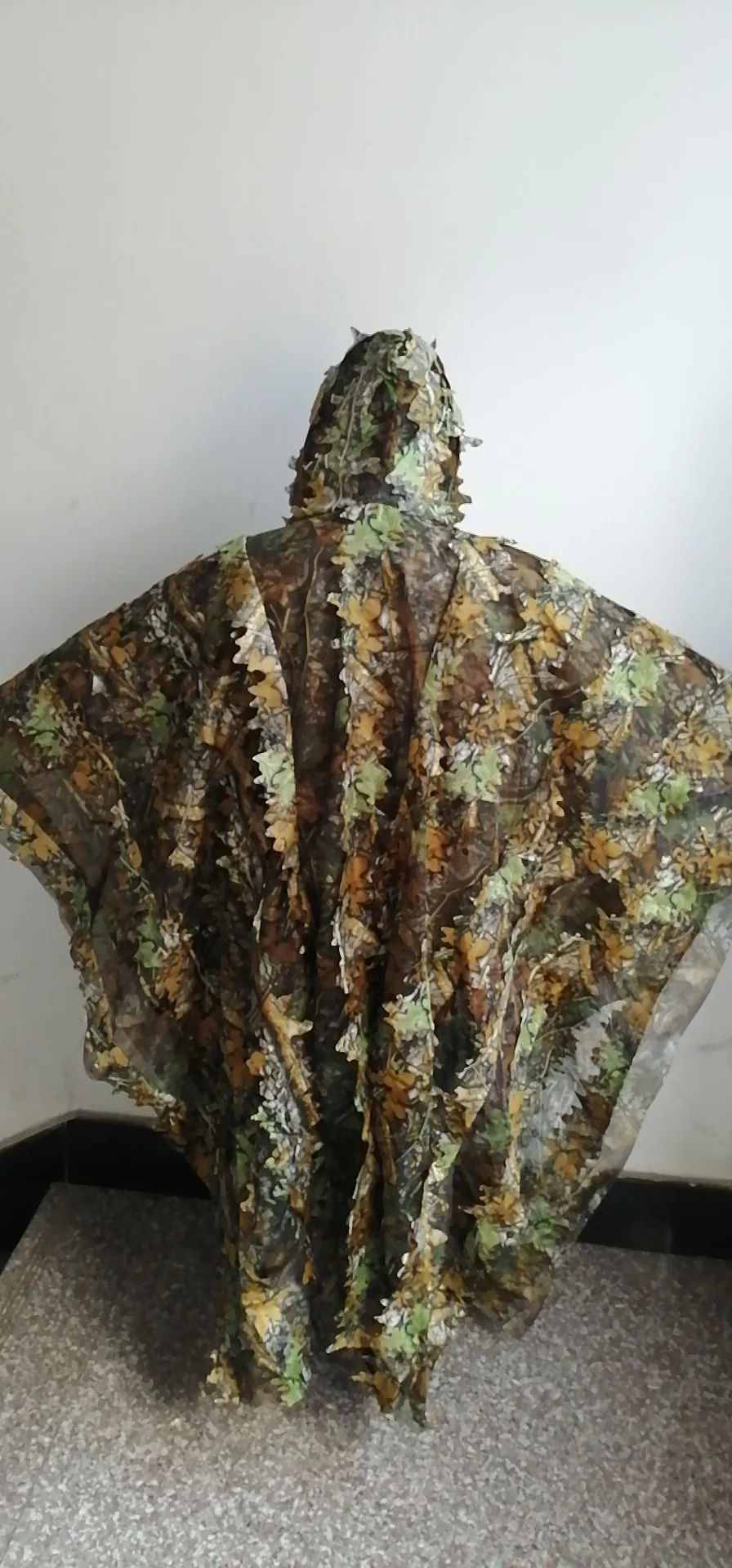 Пончо с листьями джунгли ghillie Костюмы охотничий камуфляж 3D бионический лист Yowie сетка для охоты добавить uttons более удобный