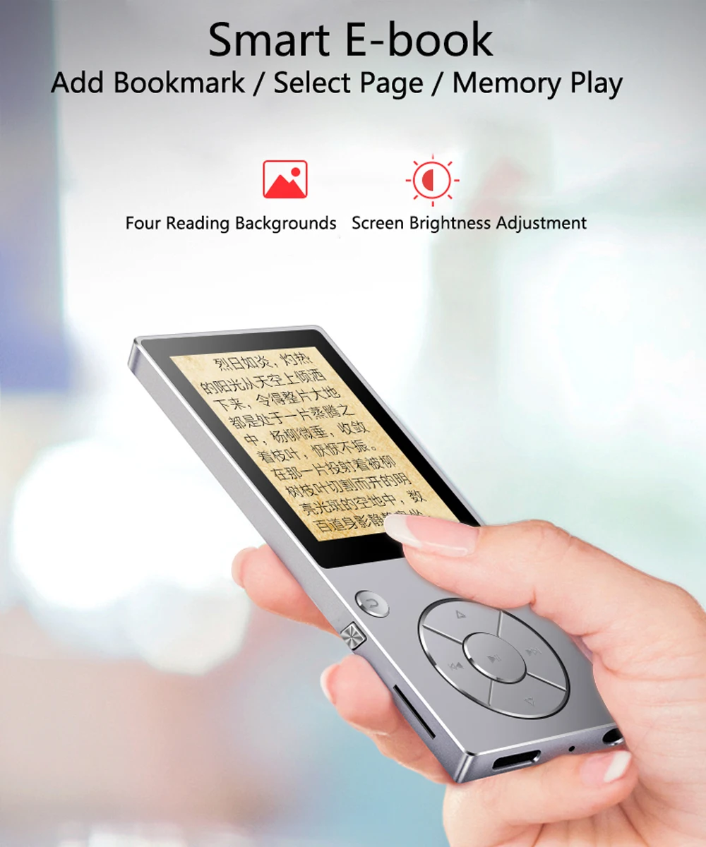 HIFI музыкальный MP3 плеер без потерь с Bluetooth 2," TFT цветной экран Встроенный динамик MP3 Поддержка TF карты до 128G