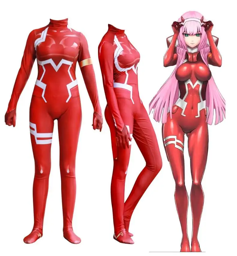 

DARLING in the FRANXX 02 ZERO TWO CODE 002 Cosplay Costume National team combat suit overall jumpsuit zentai Outfit