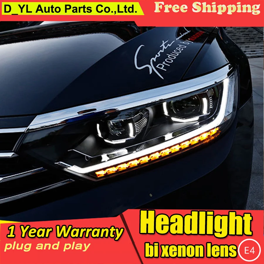 DY_L стайлинга автомобилей для VW Passat B8 фары 2016 2017 2018 EUR Версон светодиодный DRL Bi Xenon