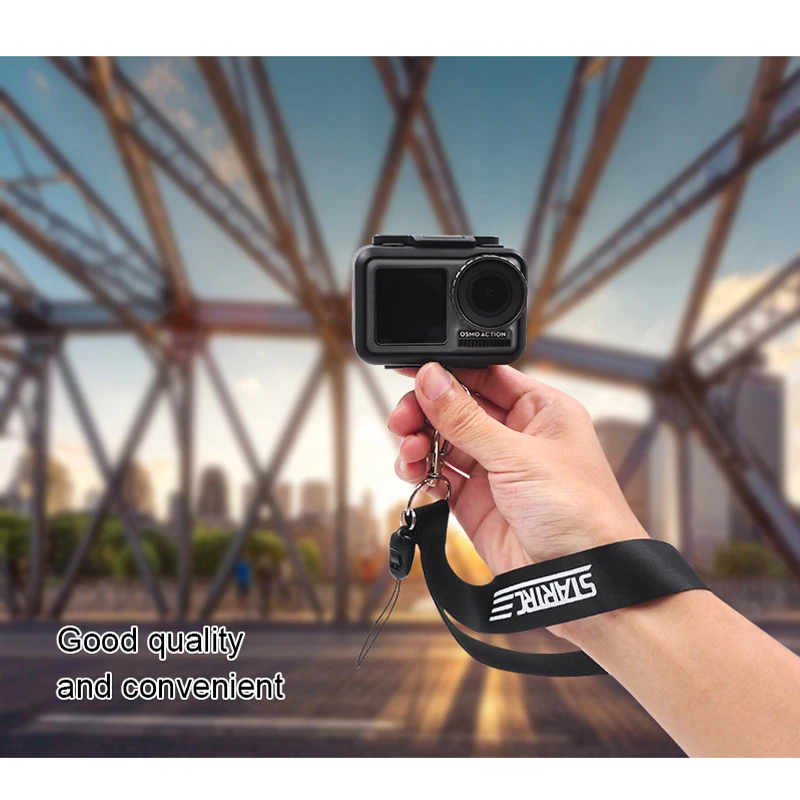 STARTRC DJI OSMO Action Neck Strap & Wrist Rope Protable lanyard For camera Accessories kit black/red Color | Электроника