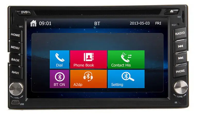 6.2 дюймов TFT 2 Din Dvd-плеер Автомобиля GPS MP5/MP4/USB/SD Bluetooth FM/AM Радио Аудио автомобиля для