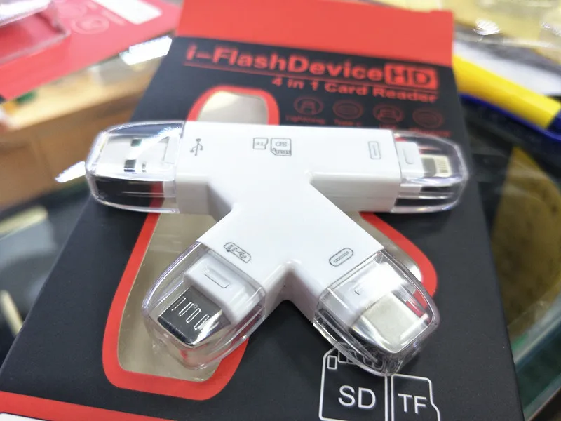 4 в 1 i флэш-накопитель USB Micro SD и TF кардридер адаптер для iPhone XS max/XS/X/7 8 PLUS для iPad Touch MAC PC
