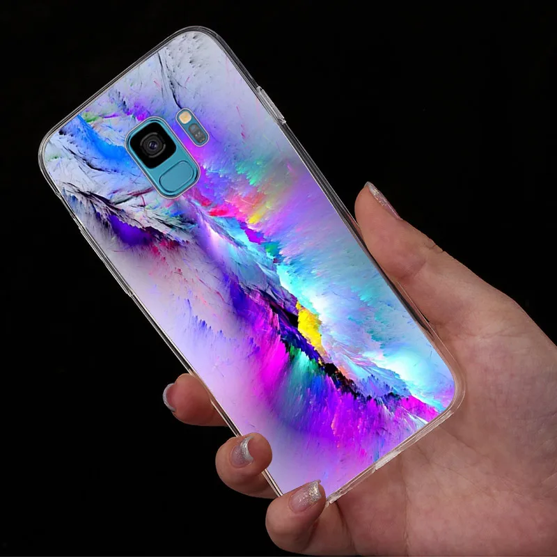 Мягкий силиконовый чехол для Samsung Galaxy S9 Plus J4 J6 J8 2018 Note 9 защитный из ТПУ с рисунком |