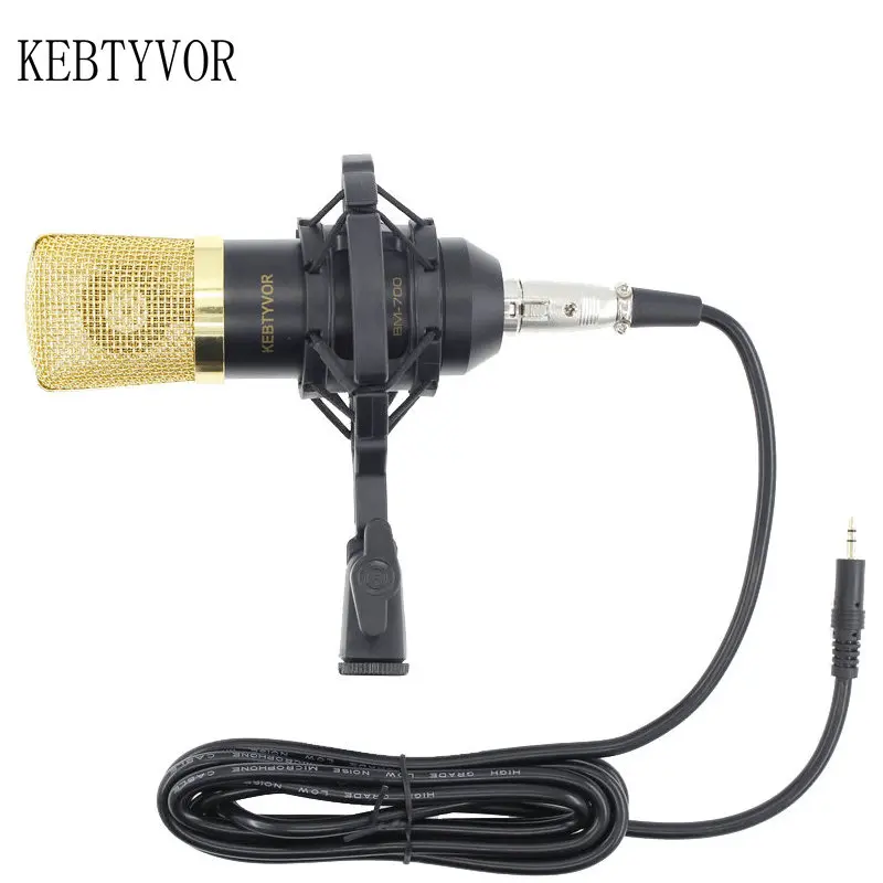 

BM700 Computer Microphone Wired Condenser Sound Karaoke Microphone With Shock Mount For Recording Braodcasting BM-700 Mic PK 800