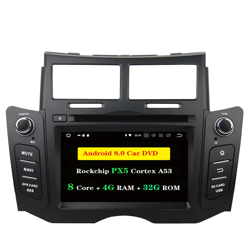 Ectwodvd 4G ram 32G rom Восьмиядерный Android 8 0 автомобильный DVD для Toyota Yaris 2005 2006 2007 2008-2011 Радио