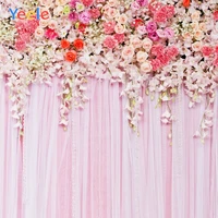 yeele colorful flowers pink curtain wedding romantic photography backgrounds customized photographic backdrops for photo studio