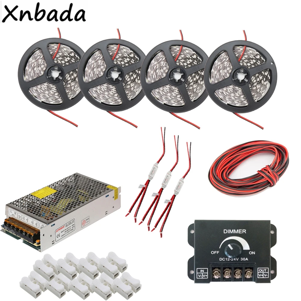 Гибкая светодиодная лента SMD5050 белый/теплый белый/красный/синий свет диммер