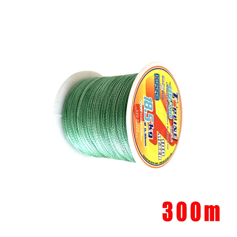 300m Topline рыболовные снасти, плетеная леска 300 м, 4 нити, многофиламентная леска 100 м, 4 провода, шнур для рыбалки, для океана, пляжа, рыбалки - Цвет: 300m