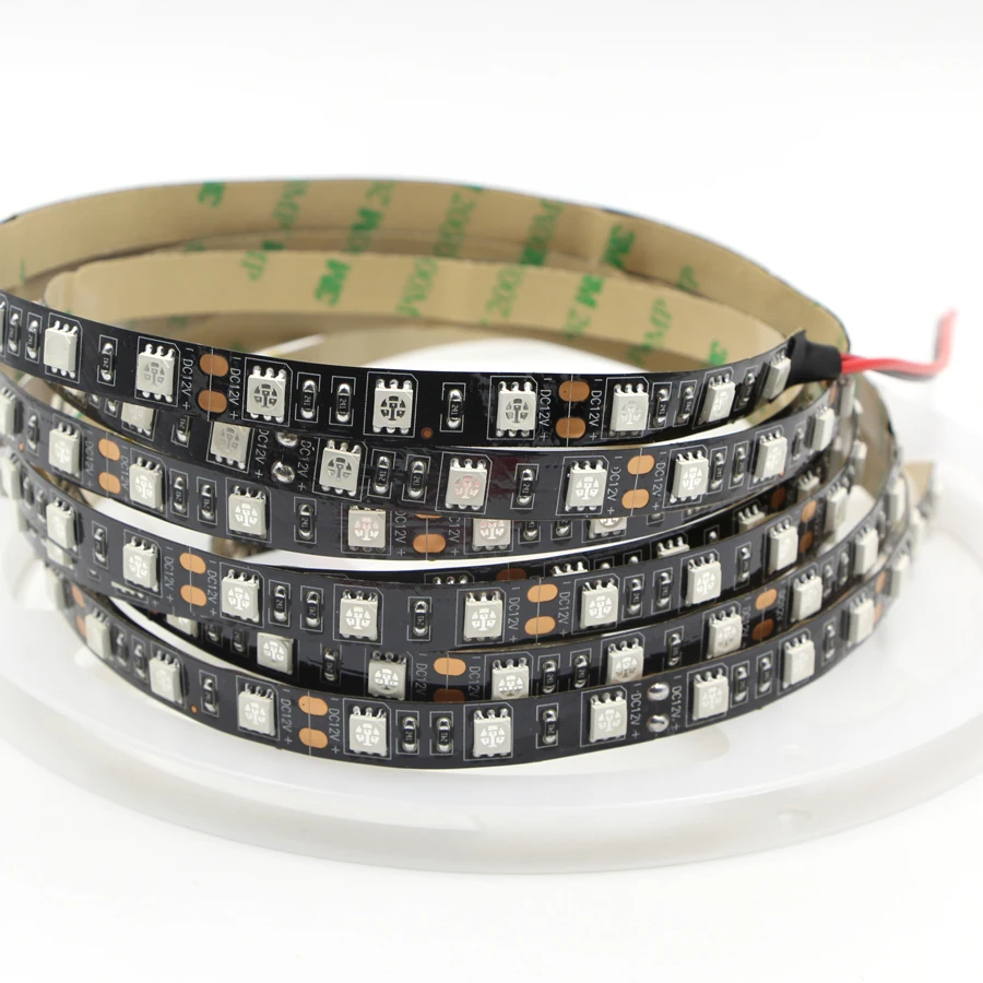 5 м ультрафиолетовая Светодиодная лента 12В черная лампа SMD 5050 60leds/m печатная плата