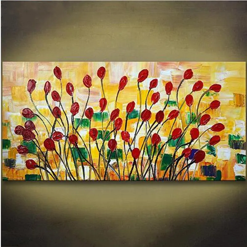 

handmade Thick Textured knife flower oil painting 100% Hand Painted modern Oil Painting Canvas Wall Art Picture For Living Room