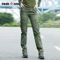 freearmy brand autumn pants for women army pants military sweatpants pockets cargo pants straight trousers womens clothing