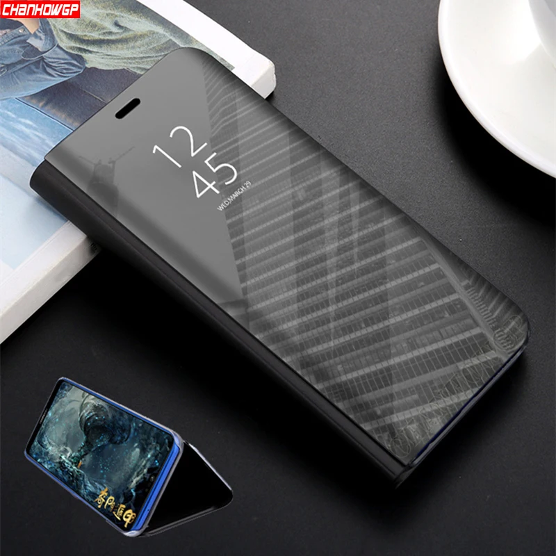 Флип чехол с зеркалом для Samsung Galaxy S10 S9 S8 Plus S10E M20 M10 A7 A9 A6 A8 J4 J6 J8 2018 J3 J5 J7 2017 Note8