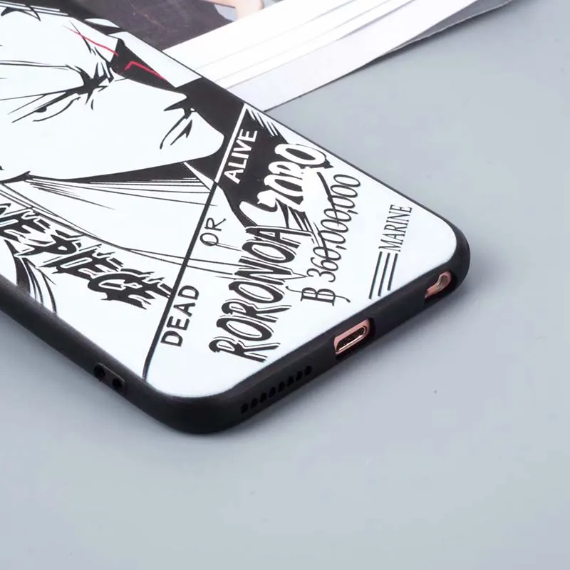 Крутой мультфильм черно-белый один кусок Наруто Саскэ Какаси чехол для iPhone X 8 7 6 S