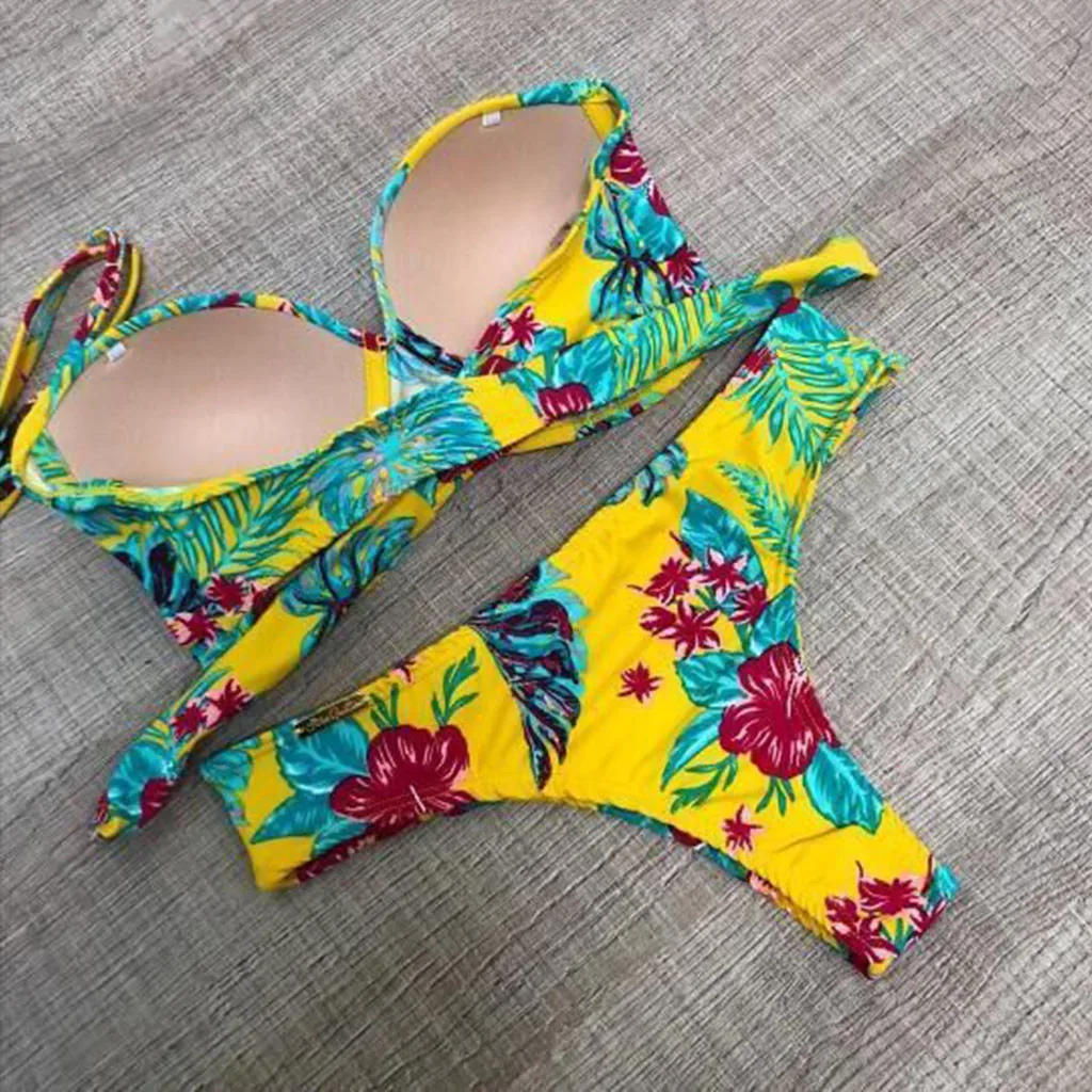 Женское бикини сексуальные 2020 женский сексуальный купальник с принтом из двух