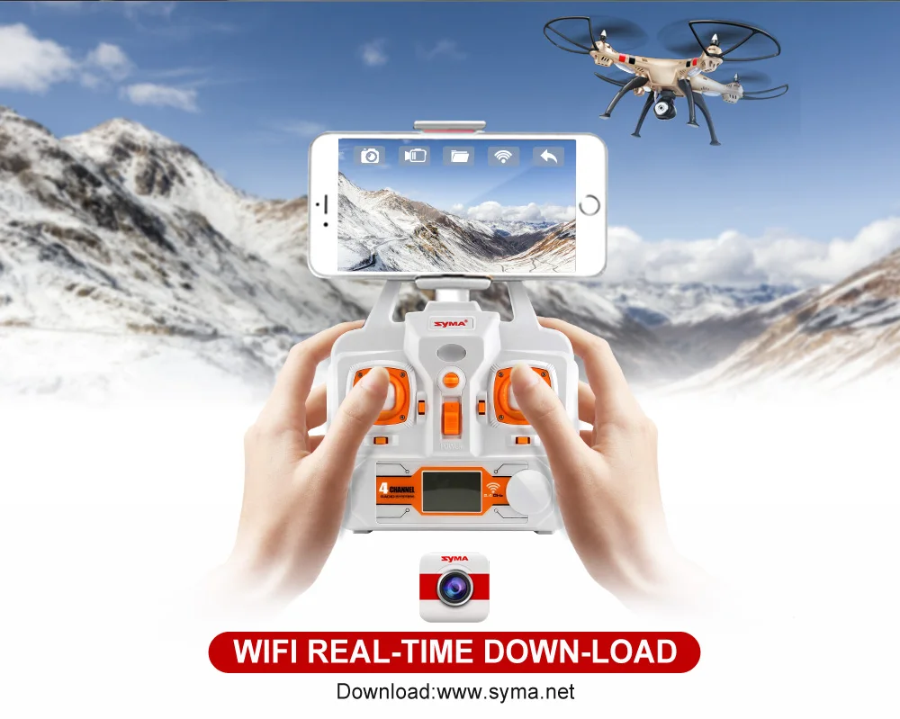 Оригинальный SYMA X8HW RC Дрон 2 4G 4CH вертолет Дроны с 0 МП HD камерой FPV Квадрокоптер