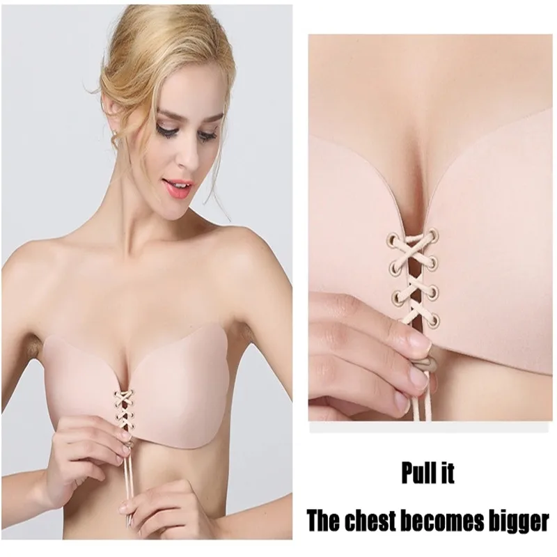 

EFGHIJ cup/Wing Shape Design Fabric New Invisible Bra Adhesive Bra Push ladies Sexy Bra