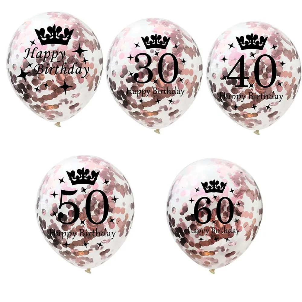 Воздушный шар на 50 лет 30/40/50/60 дней рождения украшения для вечеринки розовый