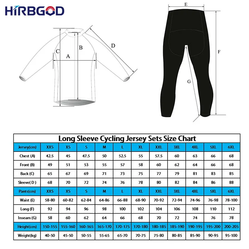 Велобрюки HIRBGOD HY483 с длинным рукавом трикотажный комплект одежды для езды на