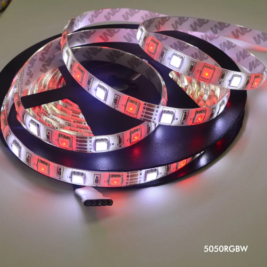 DC12V 5050 Светодиодные ленты Водонепроницаемый RGBW гибкий свет 60LED/M Водонепроницаемый IP20/IP65 RGB+ белый/+ теплый белый Клейкие ленты для украшения