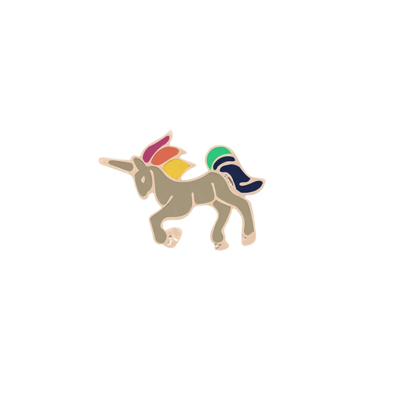С надписью «Unicorns значок из мультфильма Единорог Альпака подборка Броши Кнопка шпильки пальто куртки булавки девушки дети ювелирные изделия подарок-сюрприз - Окраска металла: Style 2
