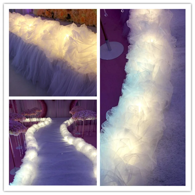 Прозрачные тюлевые арки из органзы 5 м/лот рулон шелковых цветов украшения для