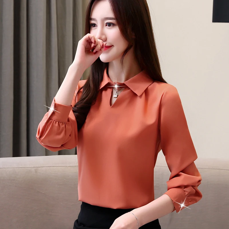 Модные женские топы и блузки шифоновая блузка рубашка Офисная Рабочая одежда