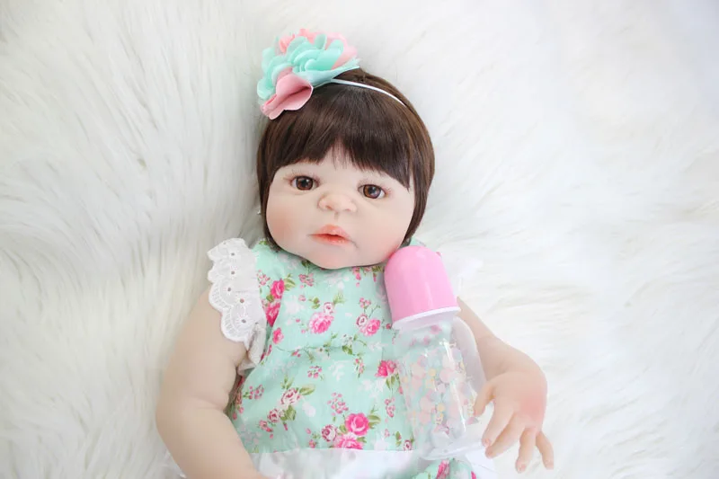 

22" Full Silicone Reborn Doll Bebe Alive Lifelike 55cm Newborn Babies Fashion Birthday Present Waterproof Body Bathe Toy