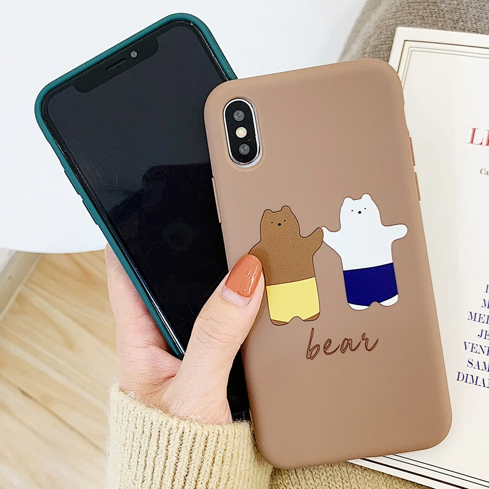 Чехол JONSNOW для телефона iPhone 7 8 Plus 6S 6 X XR XS Max Чехлы нашивки милых динозавров/медведь