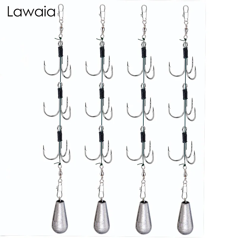 Lawaia Hooks Fishing Three Anchor Hook Line Group Set Handmade With Barbed Three-jaw Tackle Carp Tools | Спорт и развлечения
