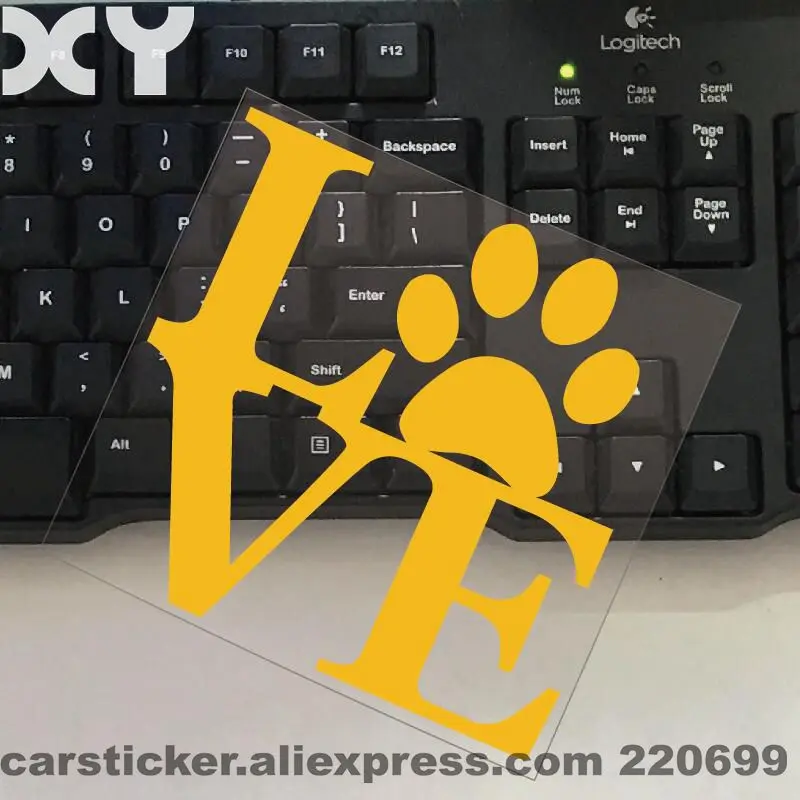 I Love My Dog Cat Precision Cut Vinyl Decal автомобильная наклейка грузовик автомобиль Прямая