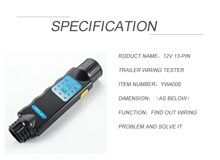 12V 13-Pin Европейский грузовик с прицепом розетка Тесты er проводки световой сигнал цепи Тесты Инструмент Тестер цепи автомобиля световая панель Тесты er