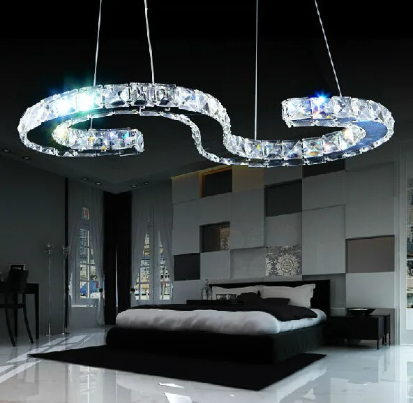 Новый дизайн S Тип СИД Современная хрустальная люстра освещение большой размер