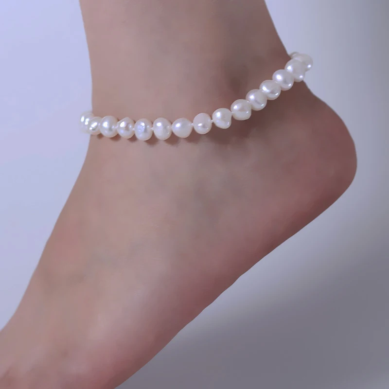 [ZHIXI] жемчужные браслеты на ногу ювелирные изделия настоящее барокко натуральные