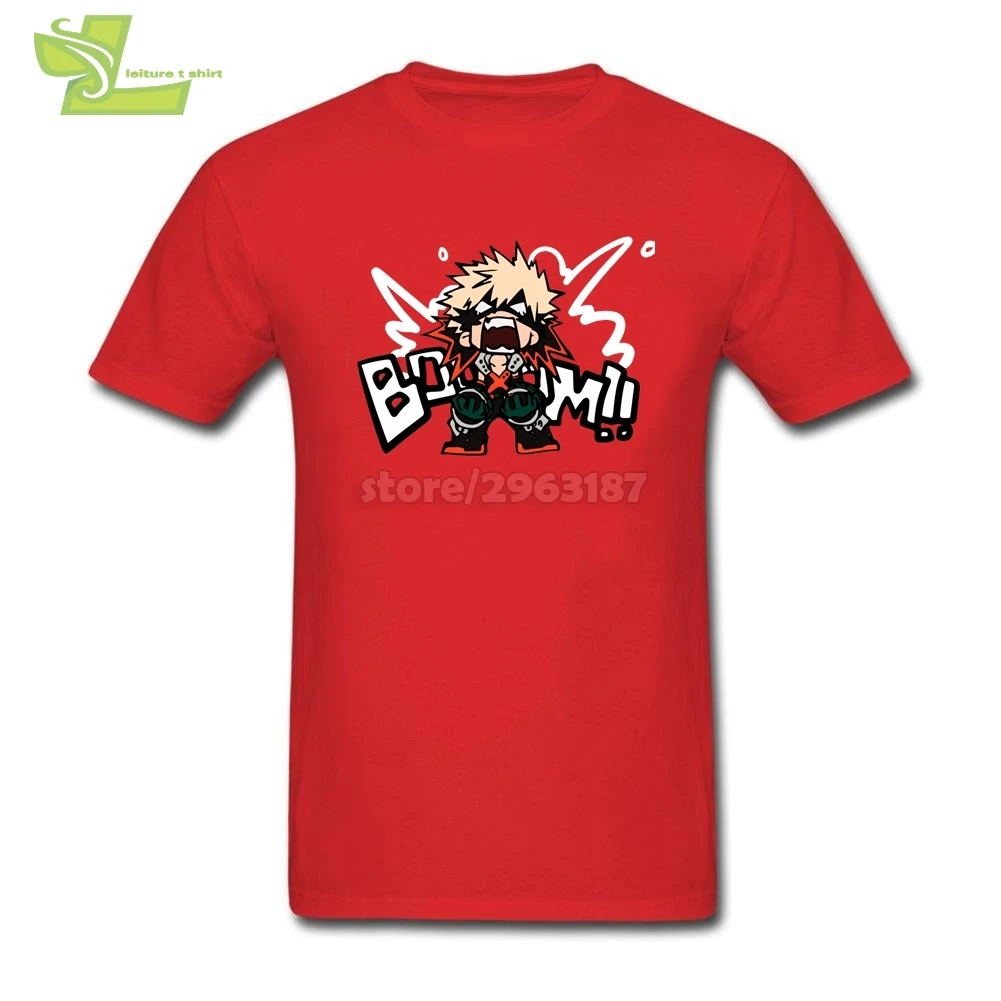 Забавные футболки My Hero моя геройская Академия Katsuki Bakugo мужская хлопковая одежда с