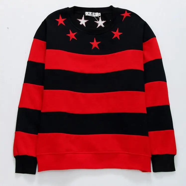 Новинка 2017 толстовка унисекс с высокой вышивкой и полосками звезд капюшоном