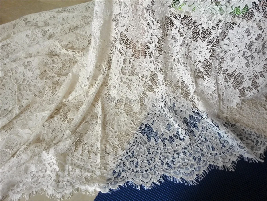 Оптовая цена 150 см цвета слоновой кости Хлопок Белый Проводные Шантильи