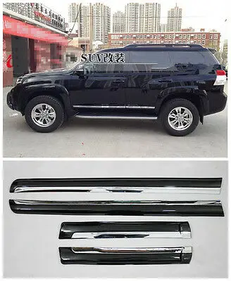 

4 * черная + Хромированная Крышка корпуса боковой двери для Toyota Prado FJ150 2010-2018