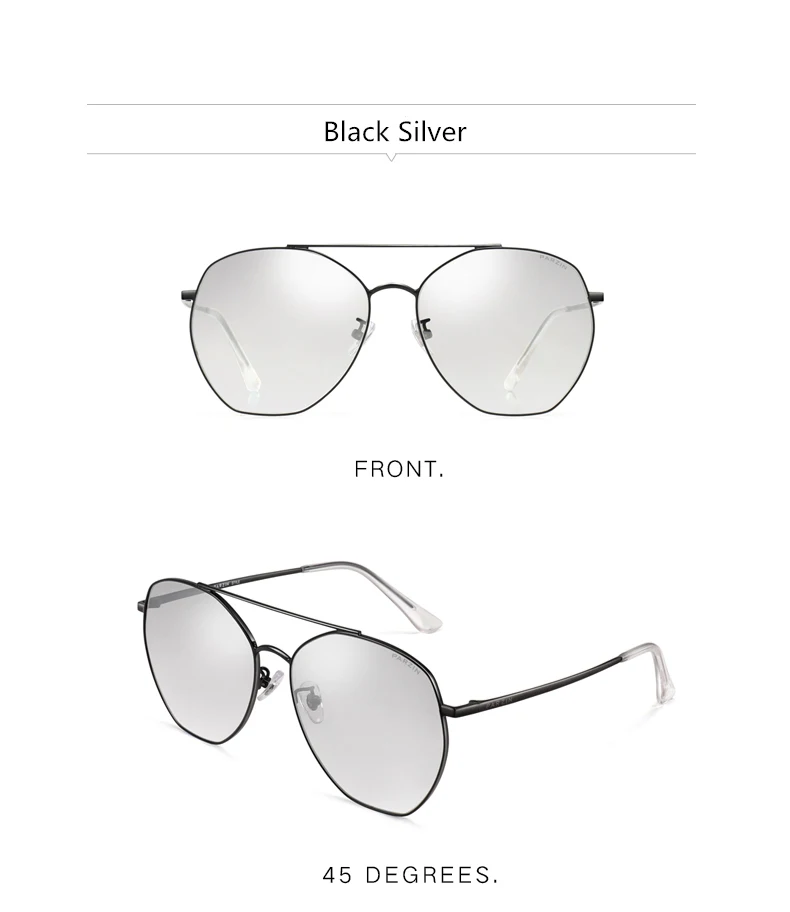 PARZIN Women's Sunglasses Brand Designer High Quality Metal Large Frame Sunglasses Fashion Light Color Trend Sunglasses New