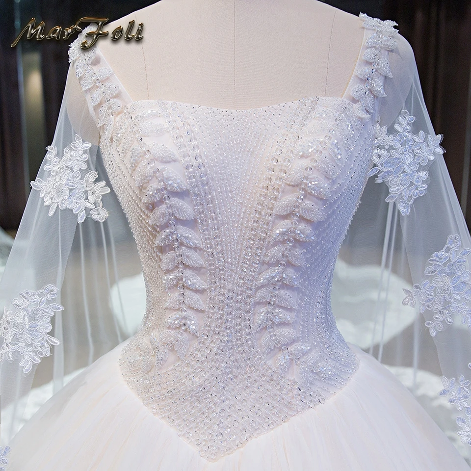 Новый модный элегантный Кристальный Бисероплетение Свадебные платья Принцесса