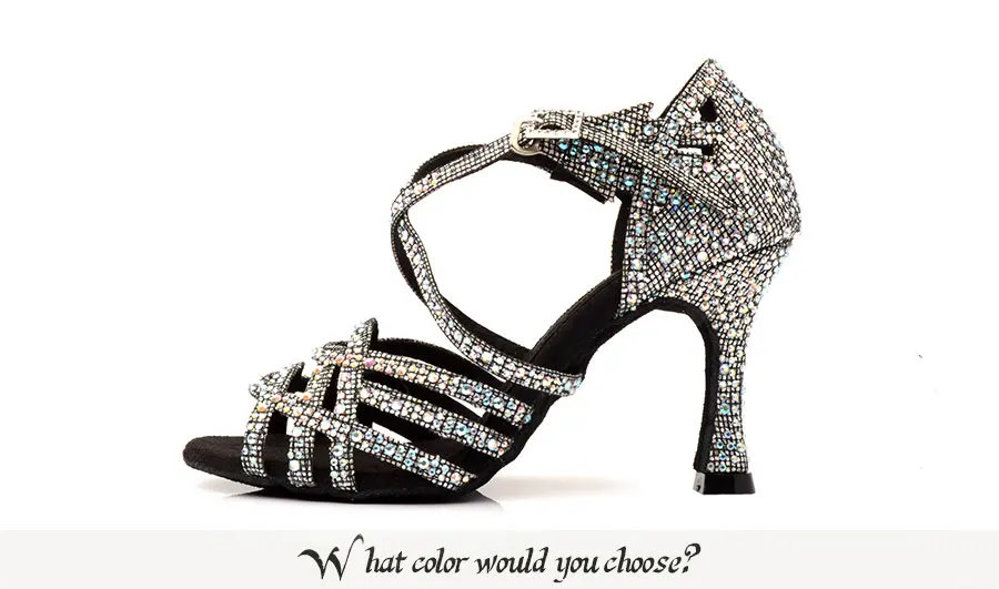Ladingwu Zapatos De Baile Professional/черные женские танцевальные туфли черного цвета в клетку, на высоком каблуке, для сальсы, для латинских танцев, со стразами