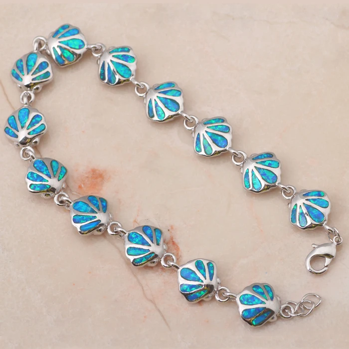 Top Quality Wholesale &amp retail Blue fire Opal silver stamped Fashion Jewelry Lady's Bracelets nice gifts OB020 | Украшения и