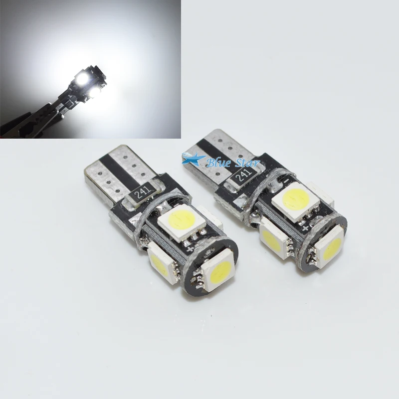10 шт./лот T10 5 smd 5050 led Canbus без ошибок автомобильные лампы W5W 194 5SMD лампочки OBC ОШИБОК