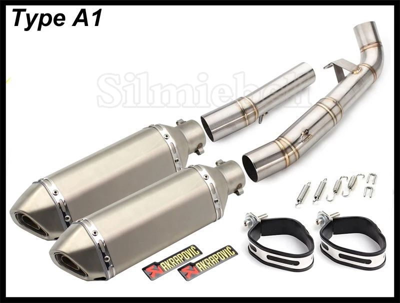 Type A1 Выхлопной побег на мотоцикле Kawasaki Z1000 2007 2008 2009 глушитель выхлопа выхлопной трубы Системы с соединительной трубы - Цвет: Type A1
