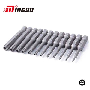 Набор безопасных бит 12 шт.компл., отвертка с защитой от вскрытия, сверло, биты для отвертки, биты для отвертки с шестигранным хвостовиком, плоская головка Torx, 14 дюйма, биты для отвертки